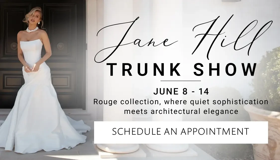 Jane Hill trunk show at Carrie Karibo Bridal - mobile banner